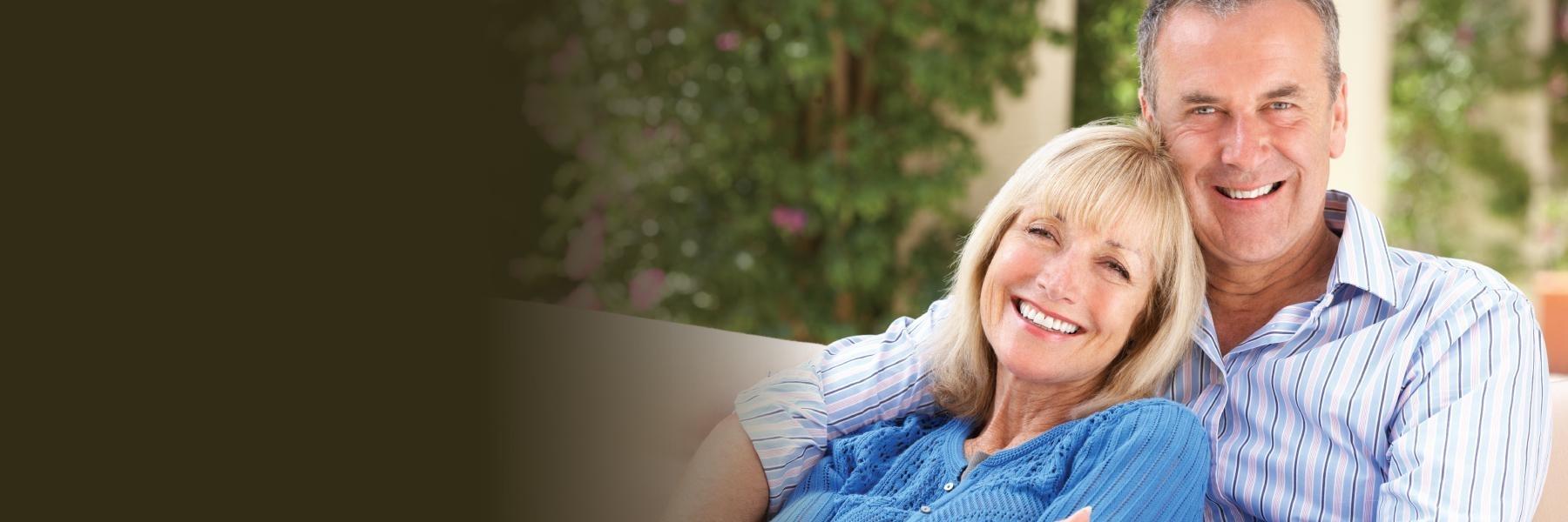 senior couple with dentures in clayton nc